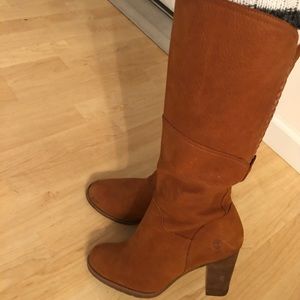 Women’s timberland knee high heeled boots 9